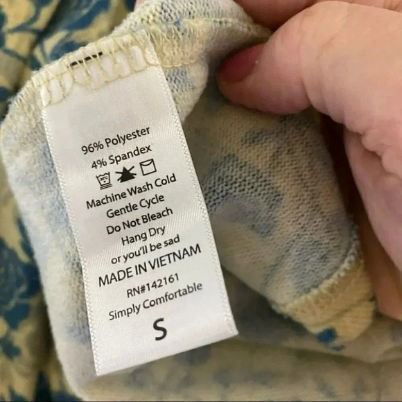 Lularoe S Sarah yellow with‎ blue floral cardigan duster with pockets - Picture 6 of 6